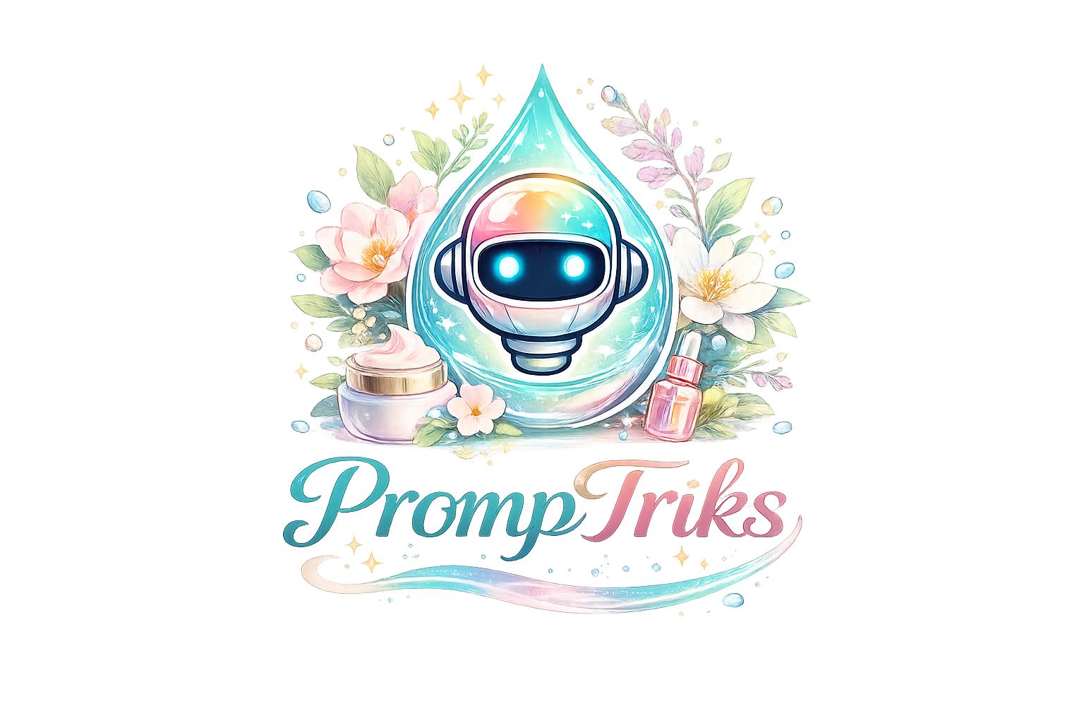 cosmetic logo with robotic elements